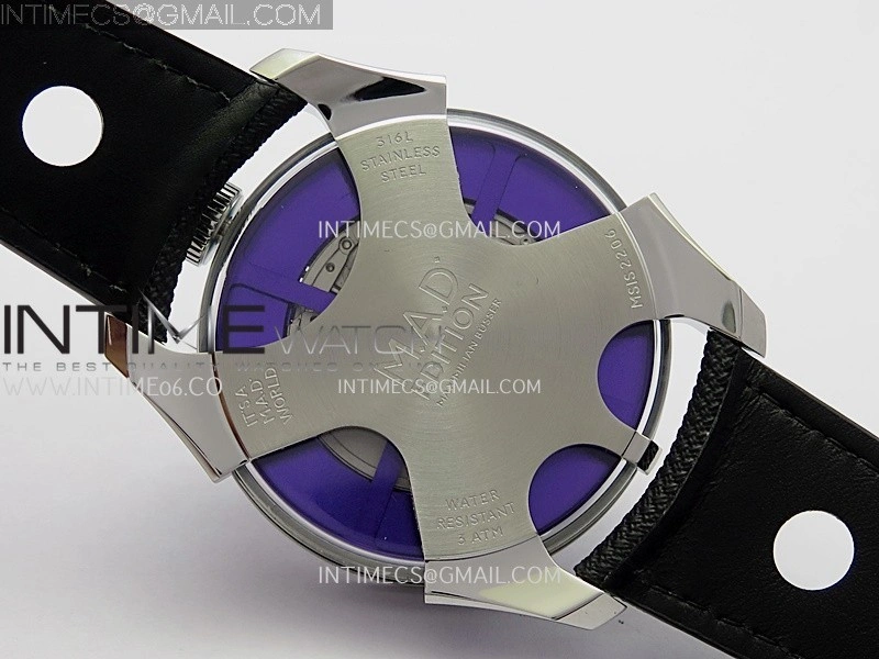 MB&F M.A.D.1.Purple SS K1F 1:1 Best Edition on Black Leather Strap Miyota 821A